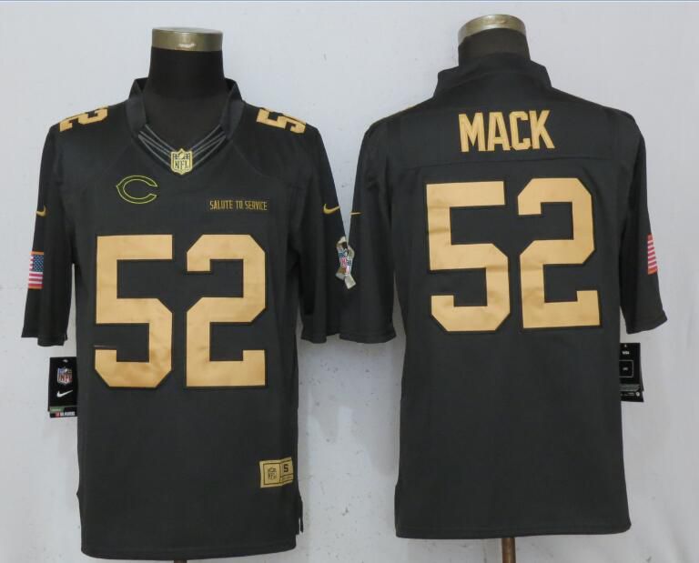 Men Chicago Bears #52 Mack Gold Anthracite Nike Salute To Service Limited NFL Jerseys->chicago bears->NFL Jersey